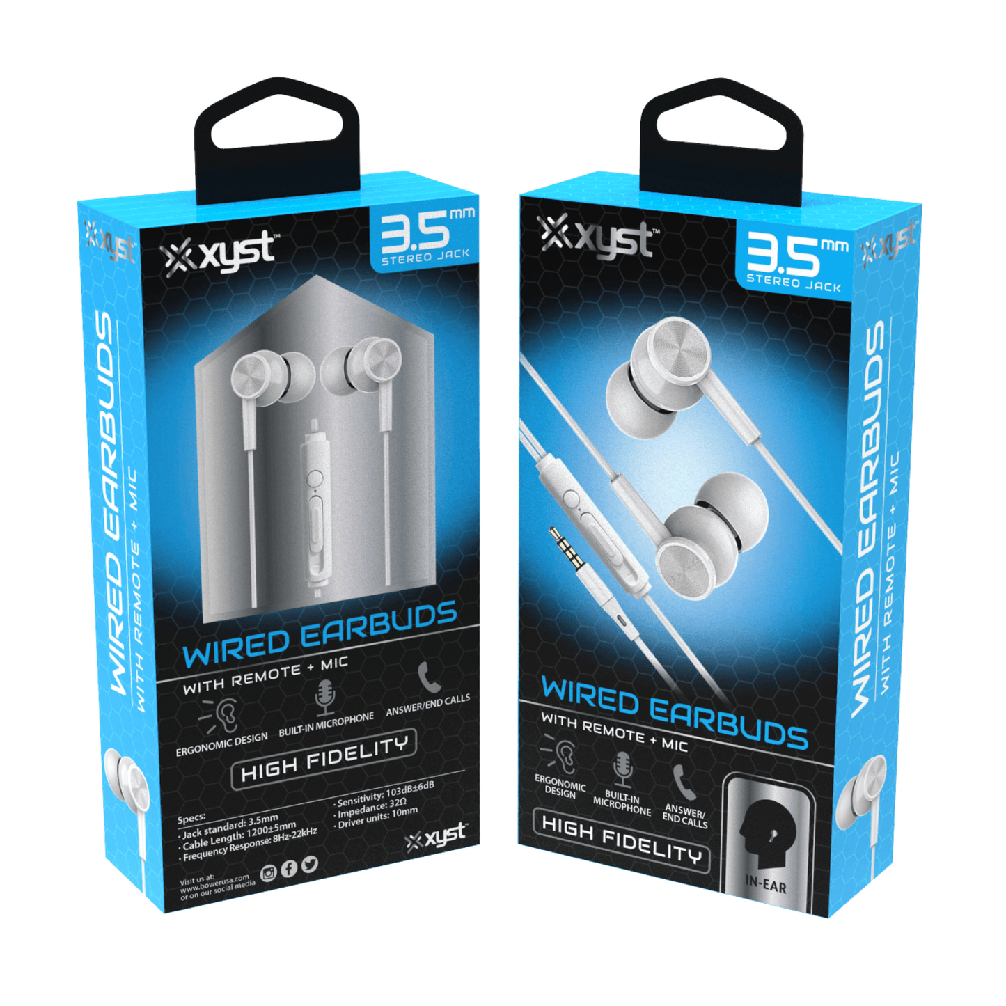 Xyst 3.5mm Stereo In-Ear Earbuds with Microphone