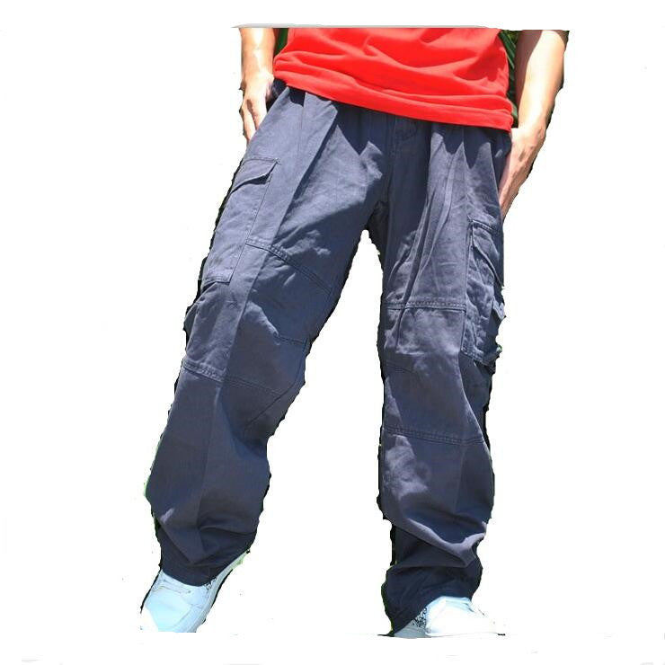 Plus Size Multi-Pocket Casual Wide Leg Pants