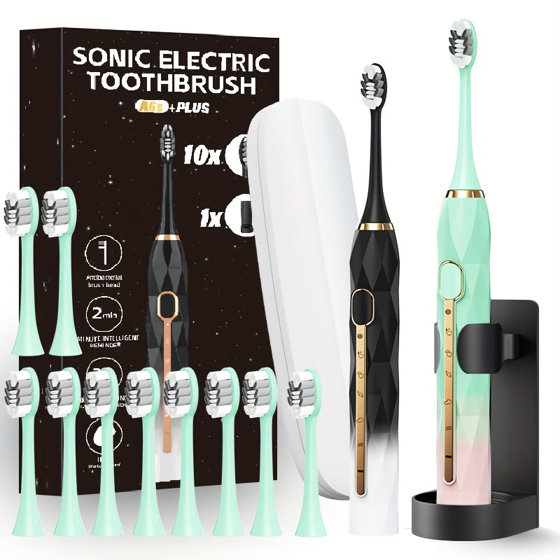 Rechargeable Electric Toothbrush Set for Couples USB Metal Shaft