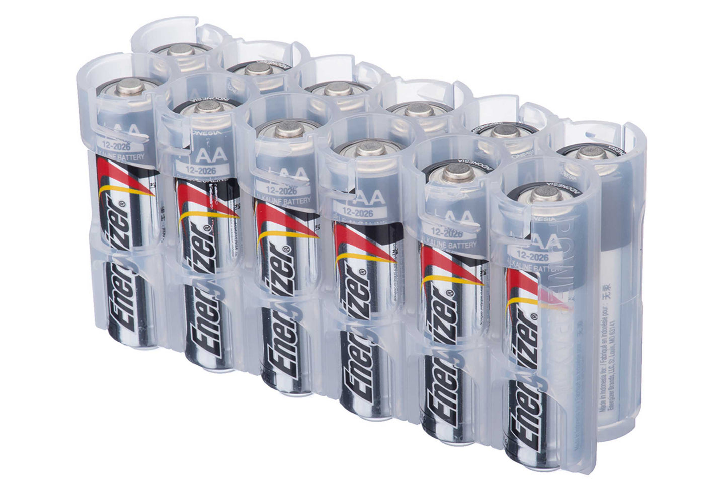 12 AA Pack Battery Caddy (Clear)