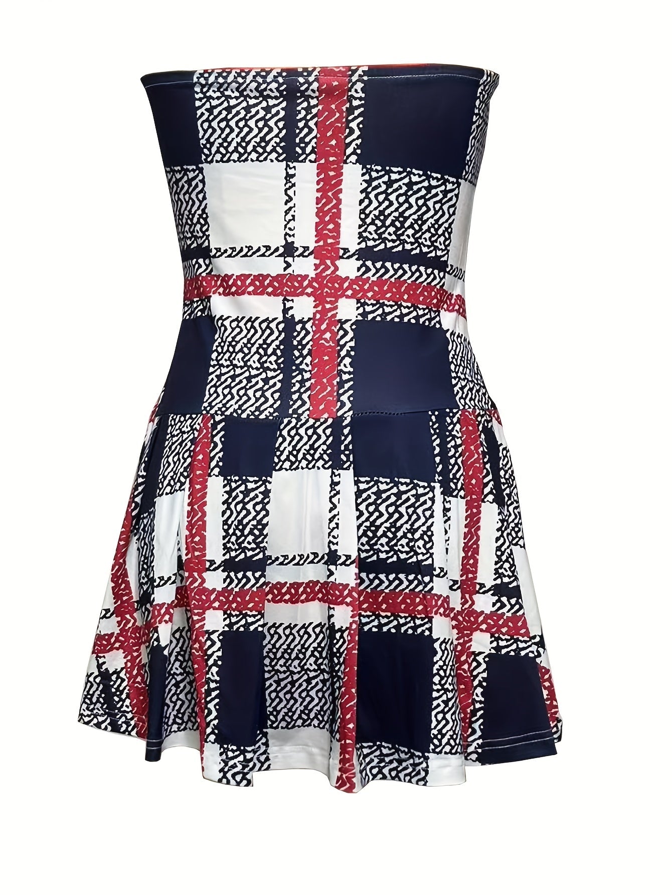Sexy Plaid Off Shoulder Mini Dress