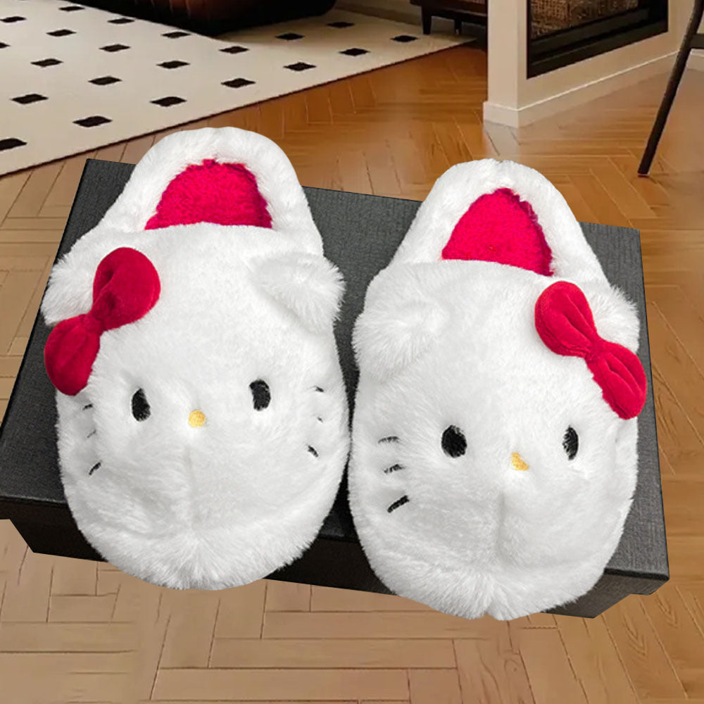 Comfort Hello Kitty Plush Cozy Nonslip Slippers