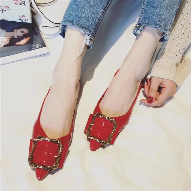 Trendy Korean Style Pointed Toe Flat Slip-On Shoes