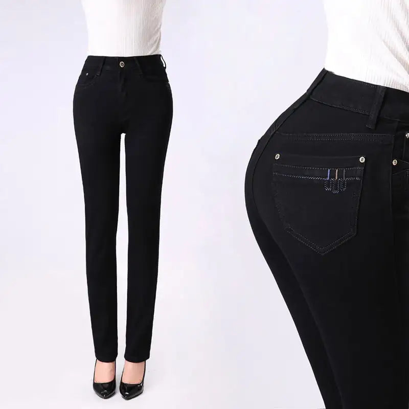 High Waist Stretch Straight Leg Pants
