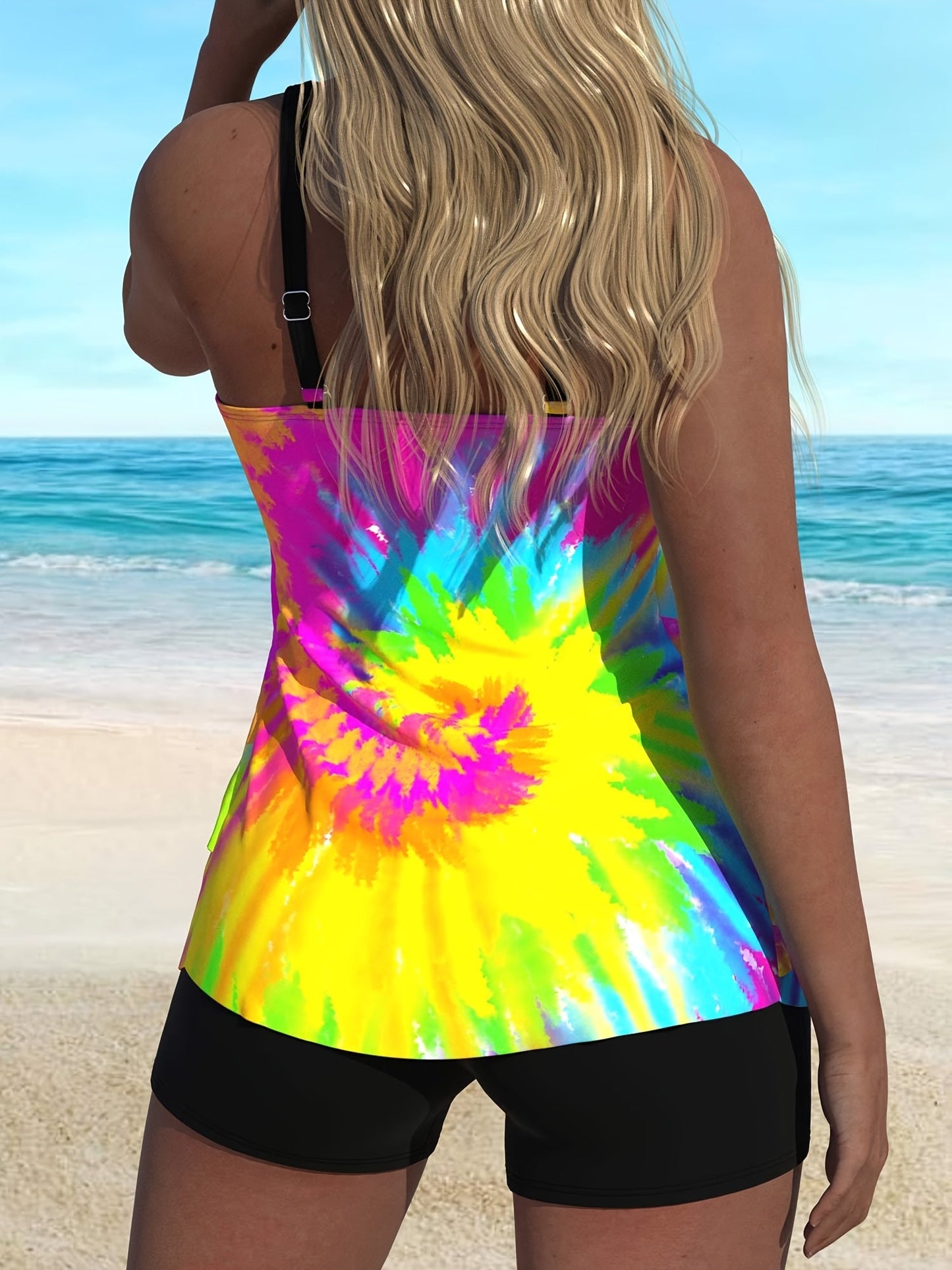 Zhan Dye Tankini Sexy Stylish Swimsuit Set