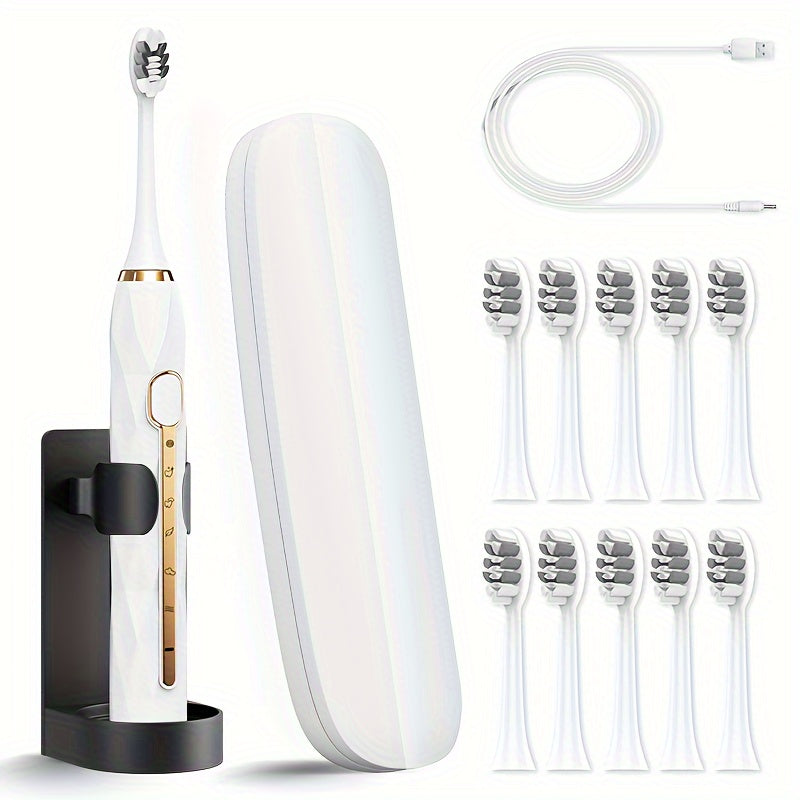 Rechargeable Electric Toothbrush Set for Couples USB Metal Shaft