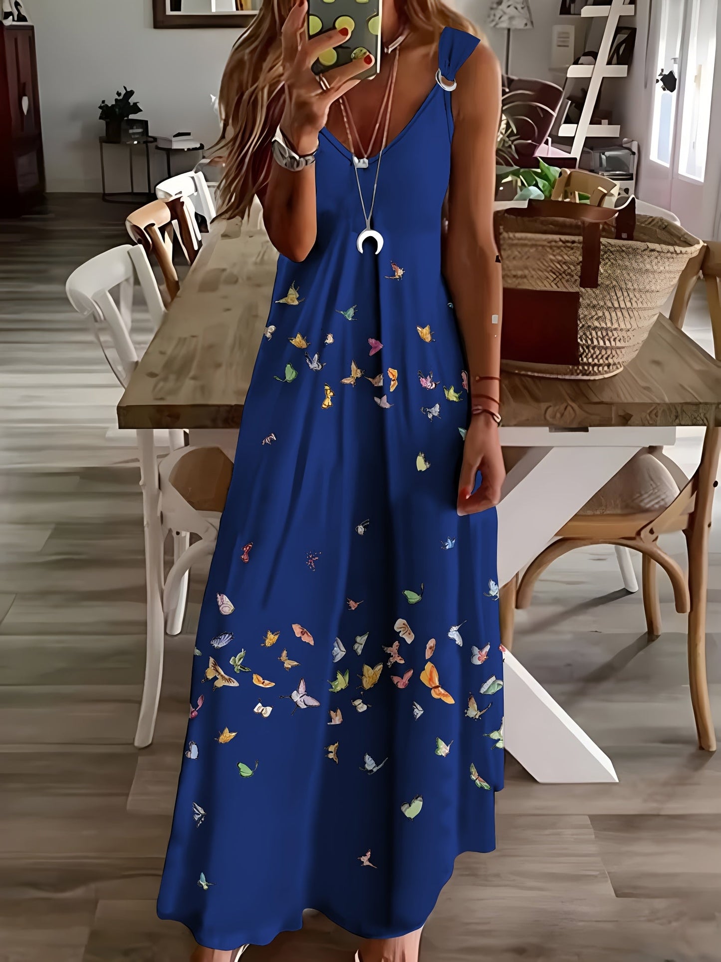 Stunning Plus Size Butterfly Maxi Dress Flowy VNeck Summer Style