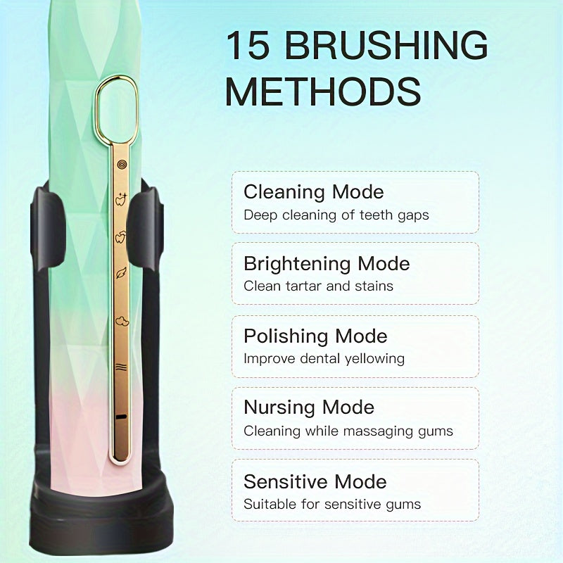 Rechargeable Electric Toothbrush Set for Couples USB Metal Shaft