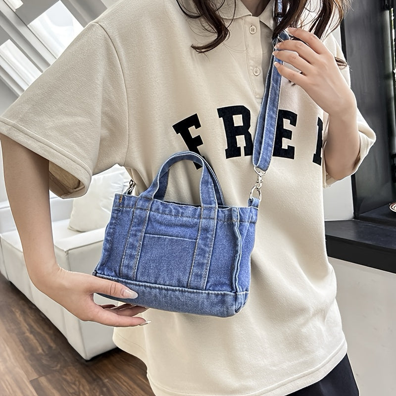 Chic Vintage Blue Crossbody Lightweight Zippered Style