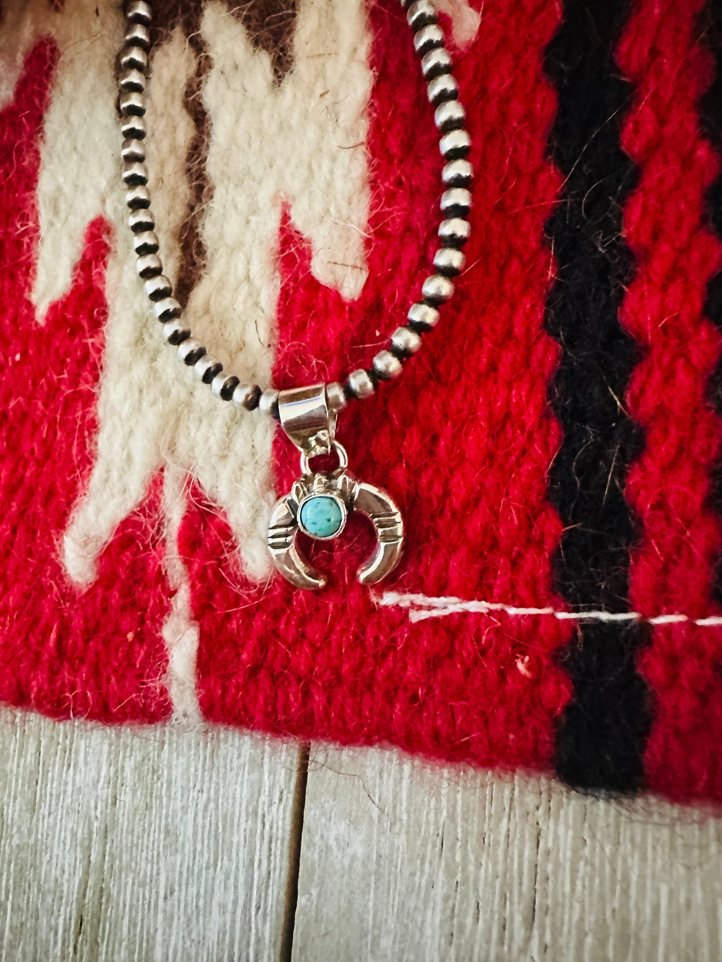 Handcrafted Sterling Silver and Turquoise Naja Mini Pendant