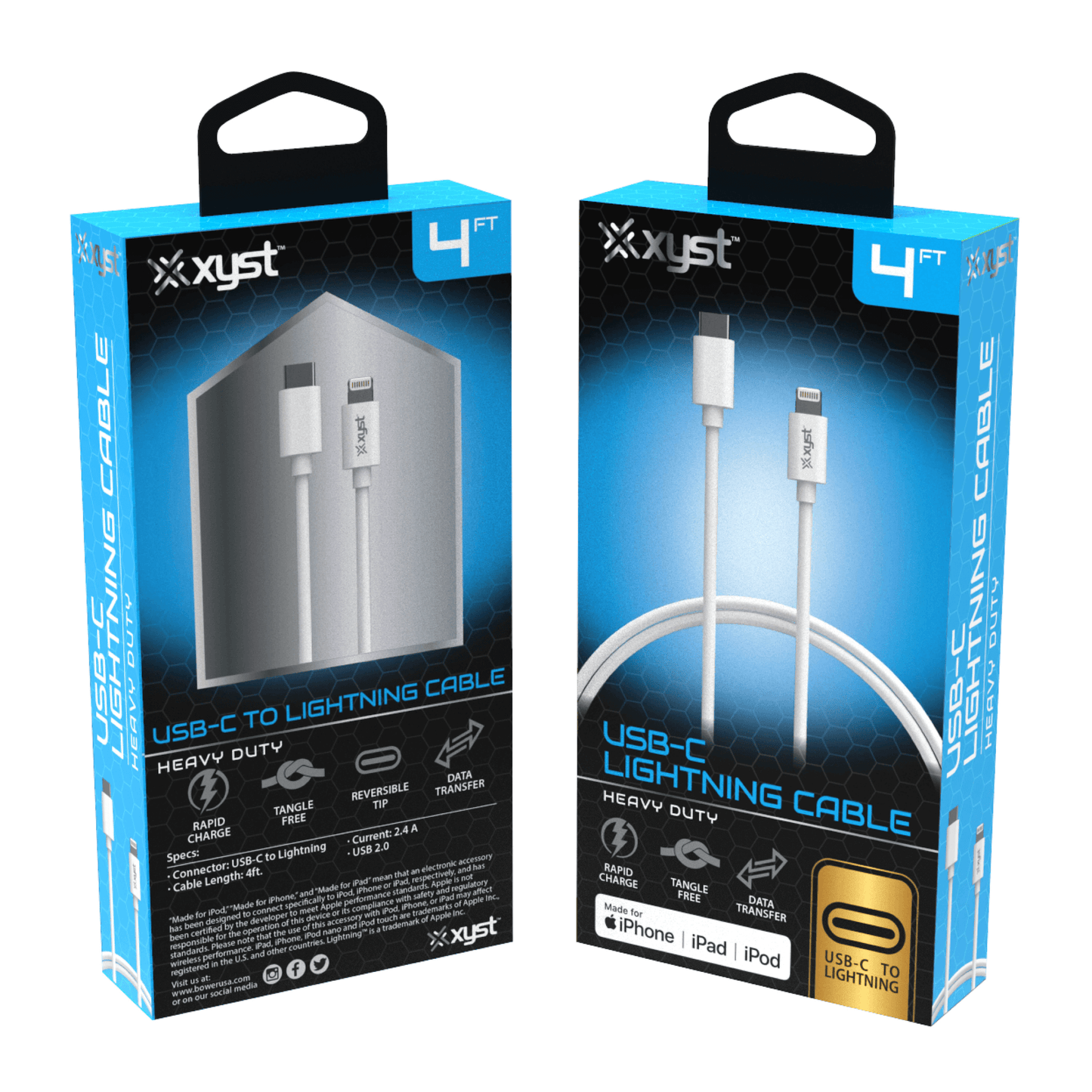 Xyst Charge and Sync USB-C to Lightning Cable 4Ft