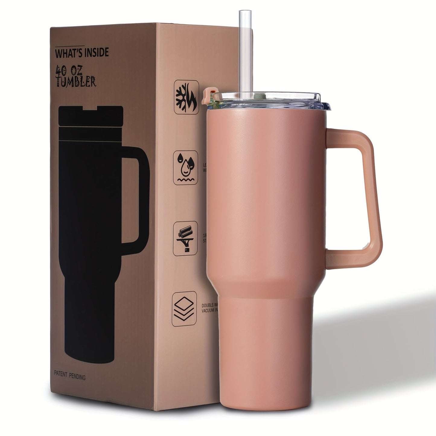 Gome Cow Print 40oz Tumbler Insulated with Handle Straw