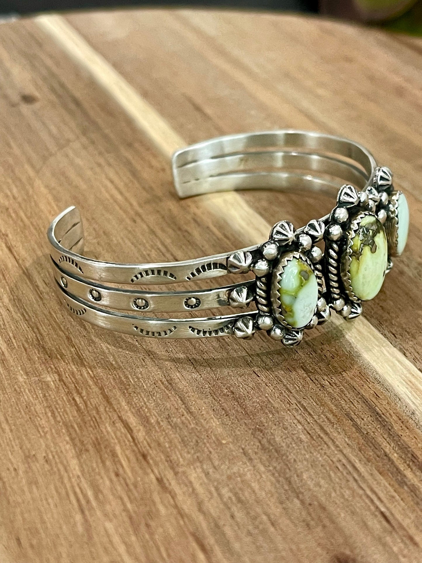 Handmade Sterling Silver & Palomino Cuff Bracelet