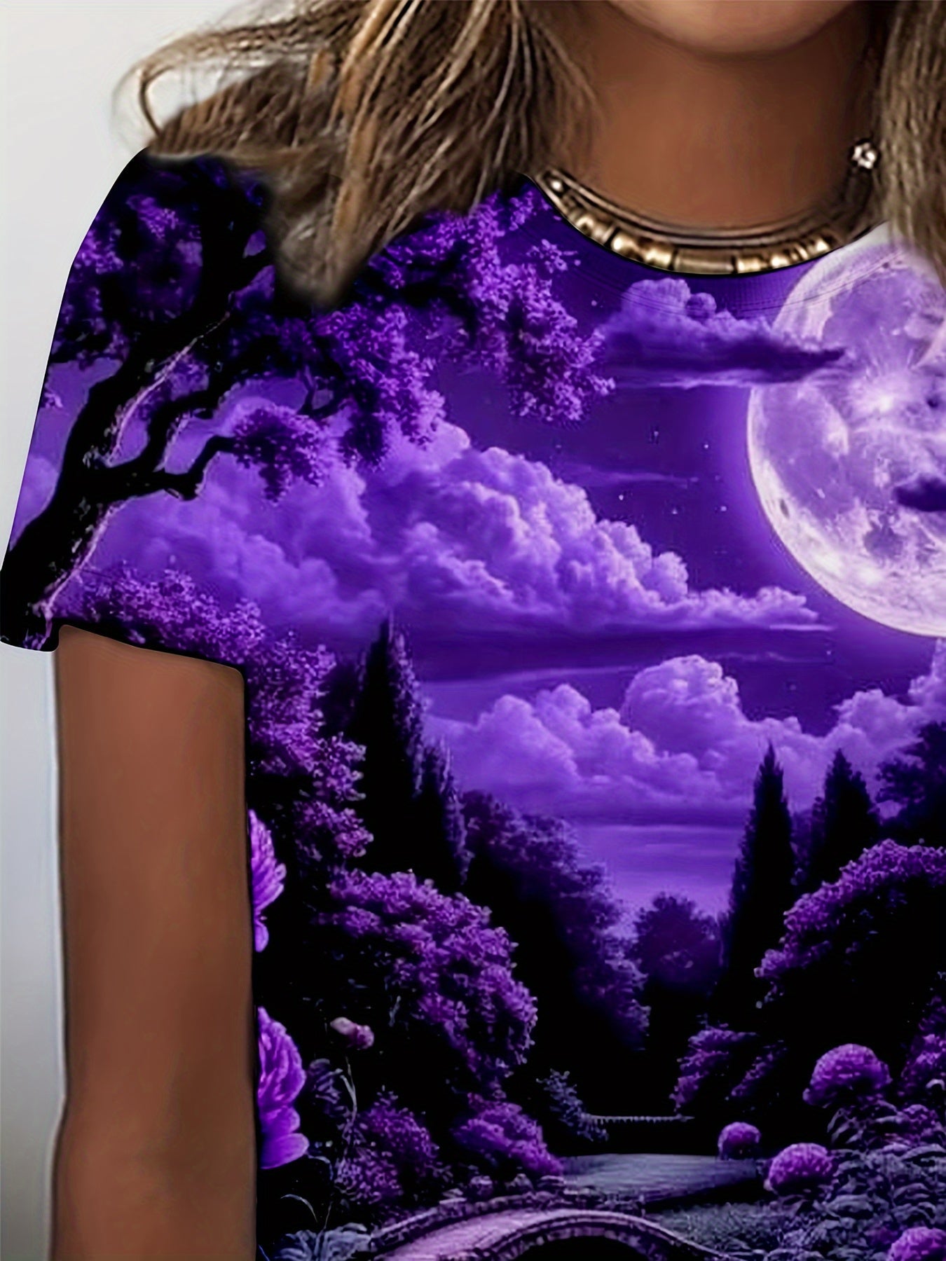 Elegant Moonlit Peony Garden Floral Tee