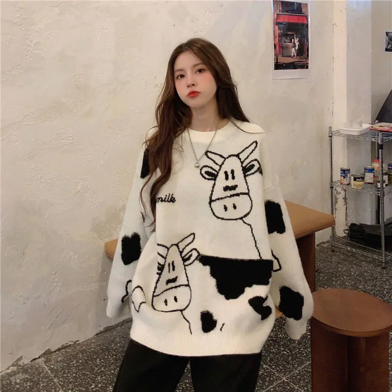 Loose Pullover Sweater for Casual Wear