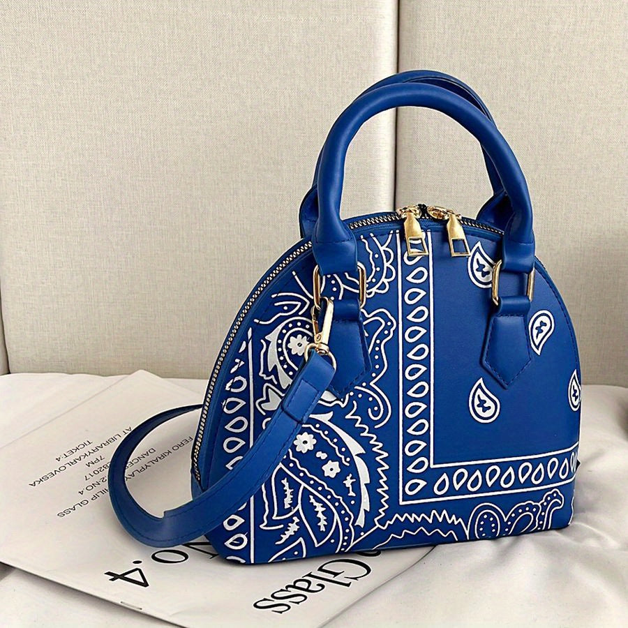 Chic Colorful Printed Mini Shell Crossbody Bag for Her