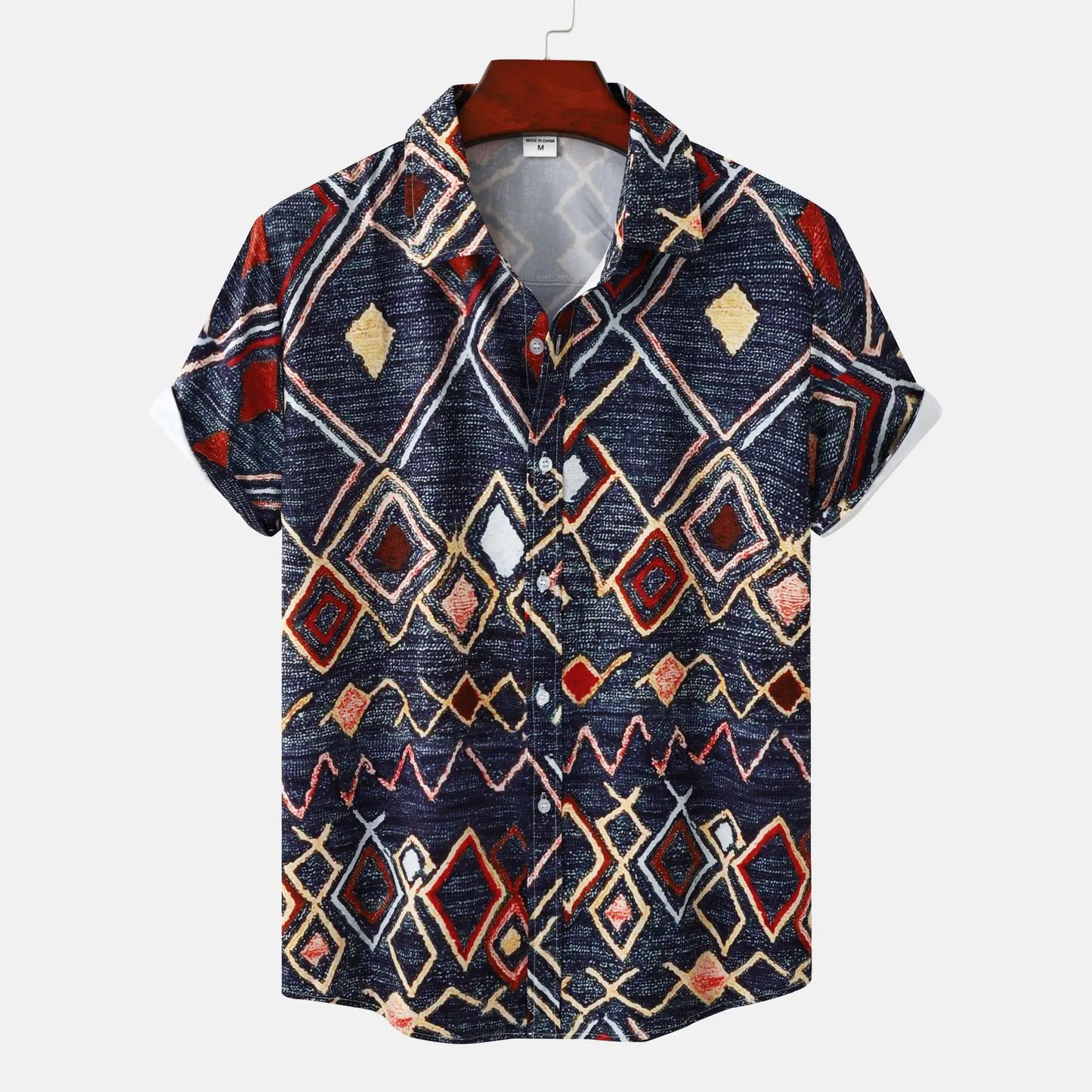 Men's Floral Print Short Sleeve Beach Shirt