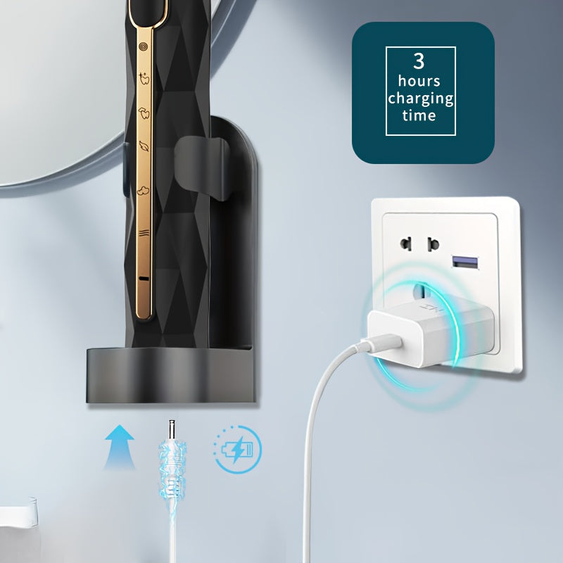 Rechargeable Electric Toothbrush Set for Couples USB Metal Shaft