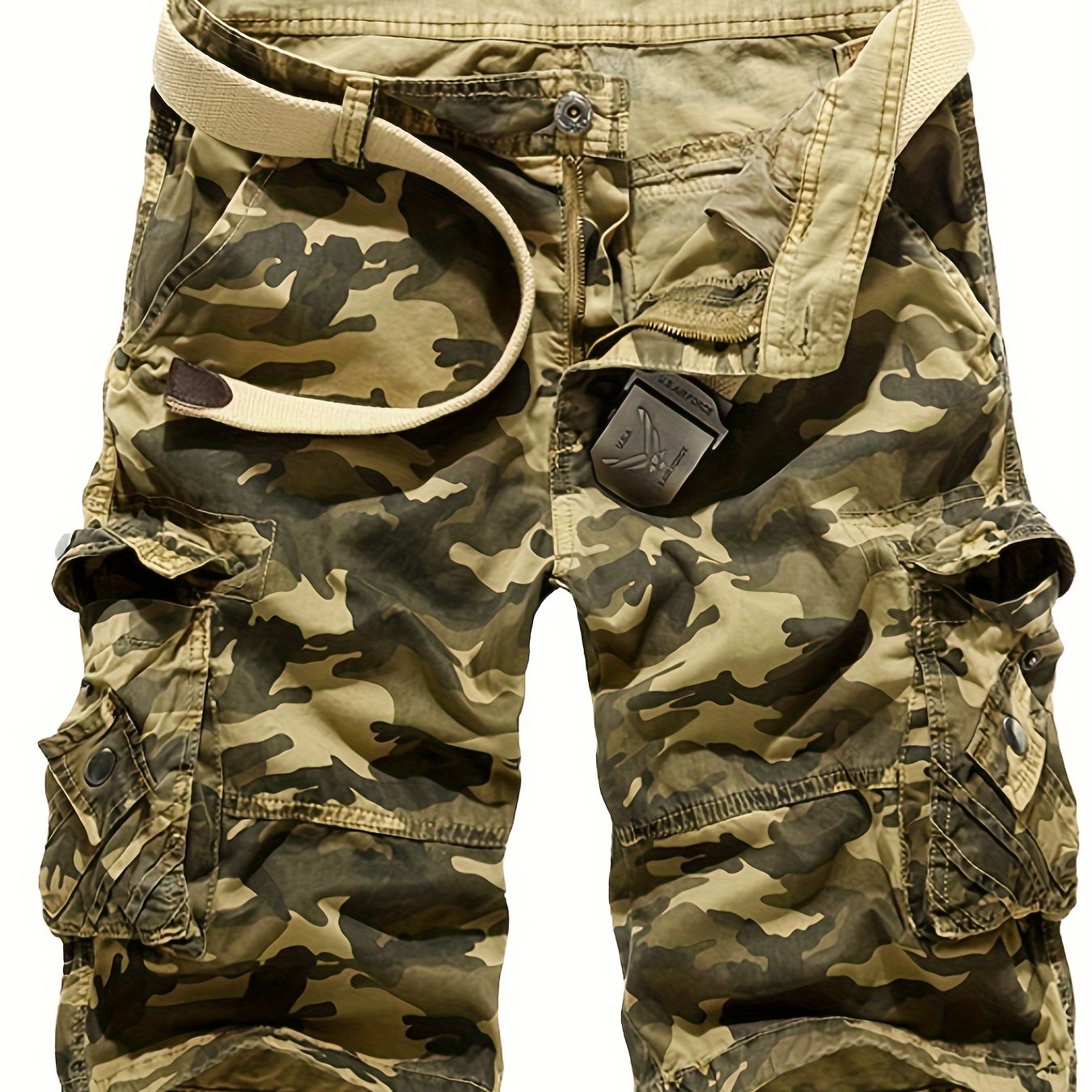 Mens Relaxed Fit Cotton Cargo Shorts  Summer Style