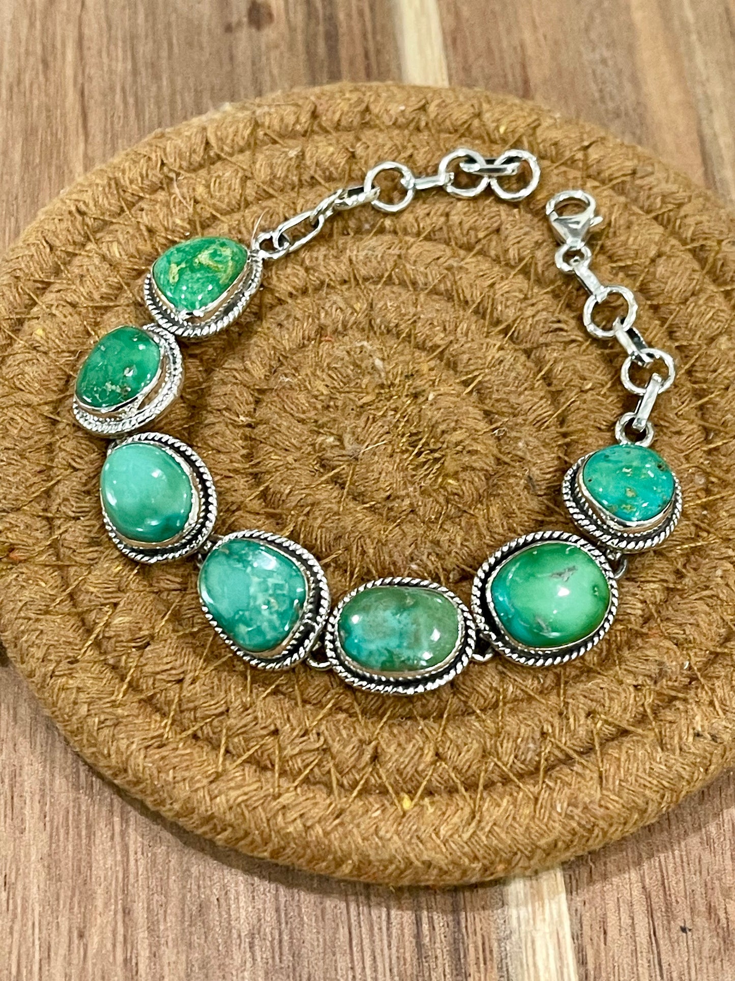 Handmade Sterling Silver & Sonoran Mountain Turquoise Bracelet