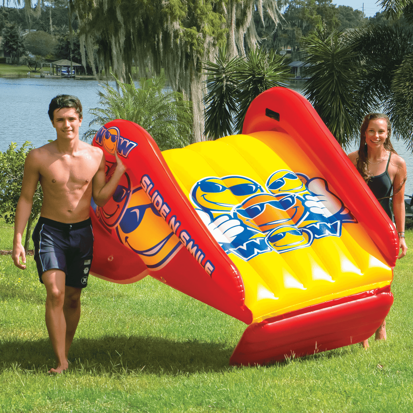 WOW Watersports Slide N Smile Inflatable Pool Slide with Sprinklers