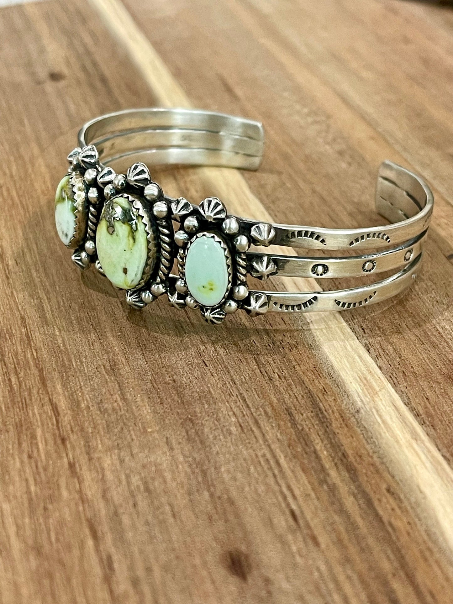 Handmade Sterling Silver & Palomino Cuff Bracelet