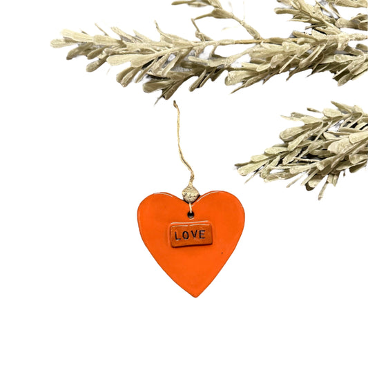 Ceramic Heart Ornament - Love