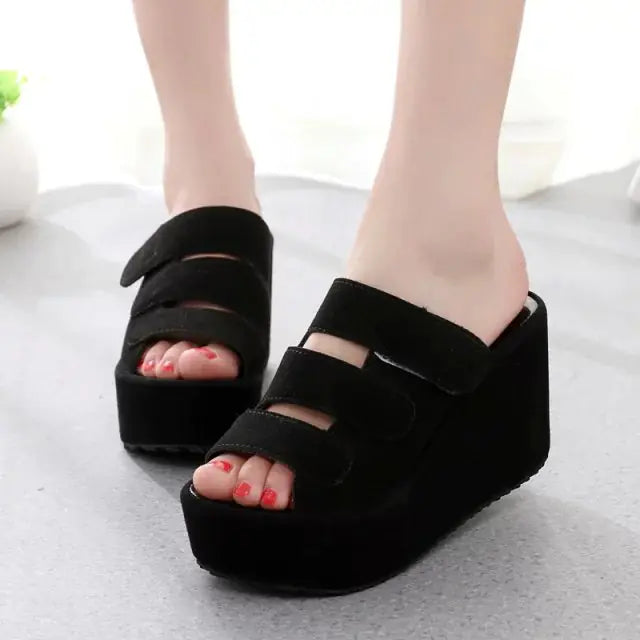 Women's Thick Sole Suede Slide Sandals
