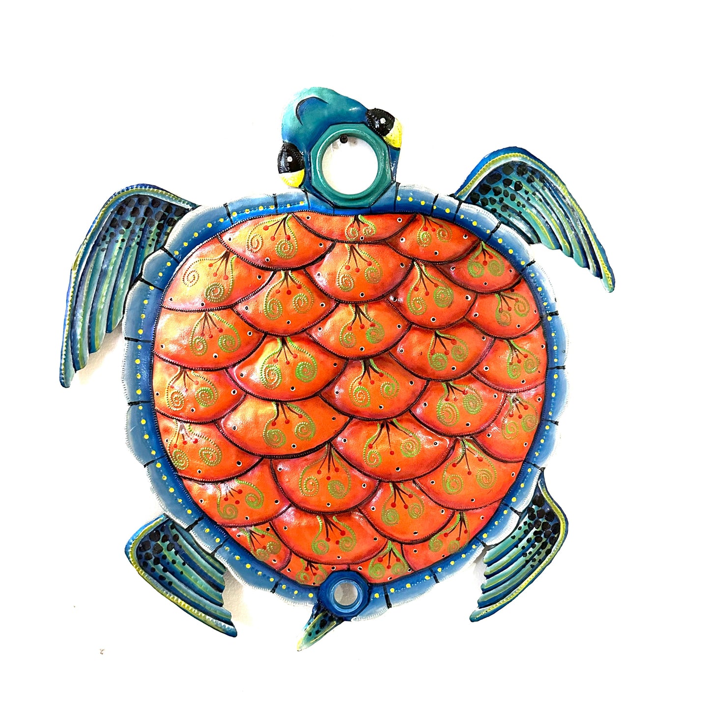 Oil Drum Top Orange Turtle