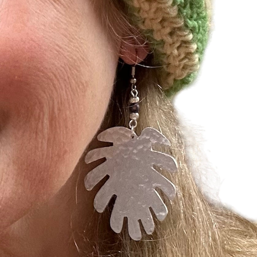 Dangle Leaf Earring- Hammered