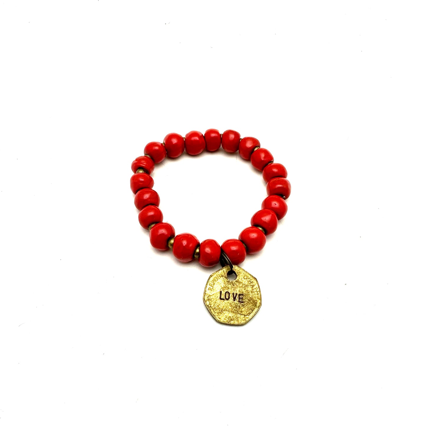 Ceramic Coin Bracelet - Love