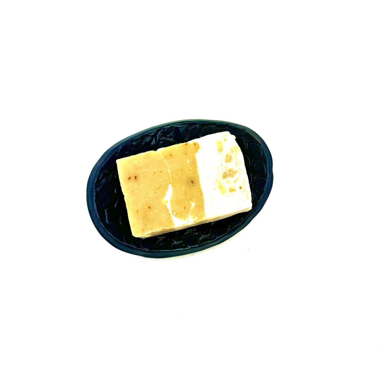 Oval Navy Lace Print Soap Dish