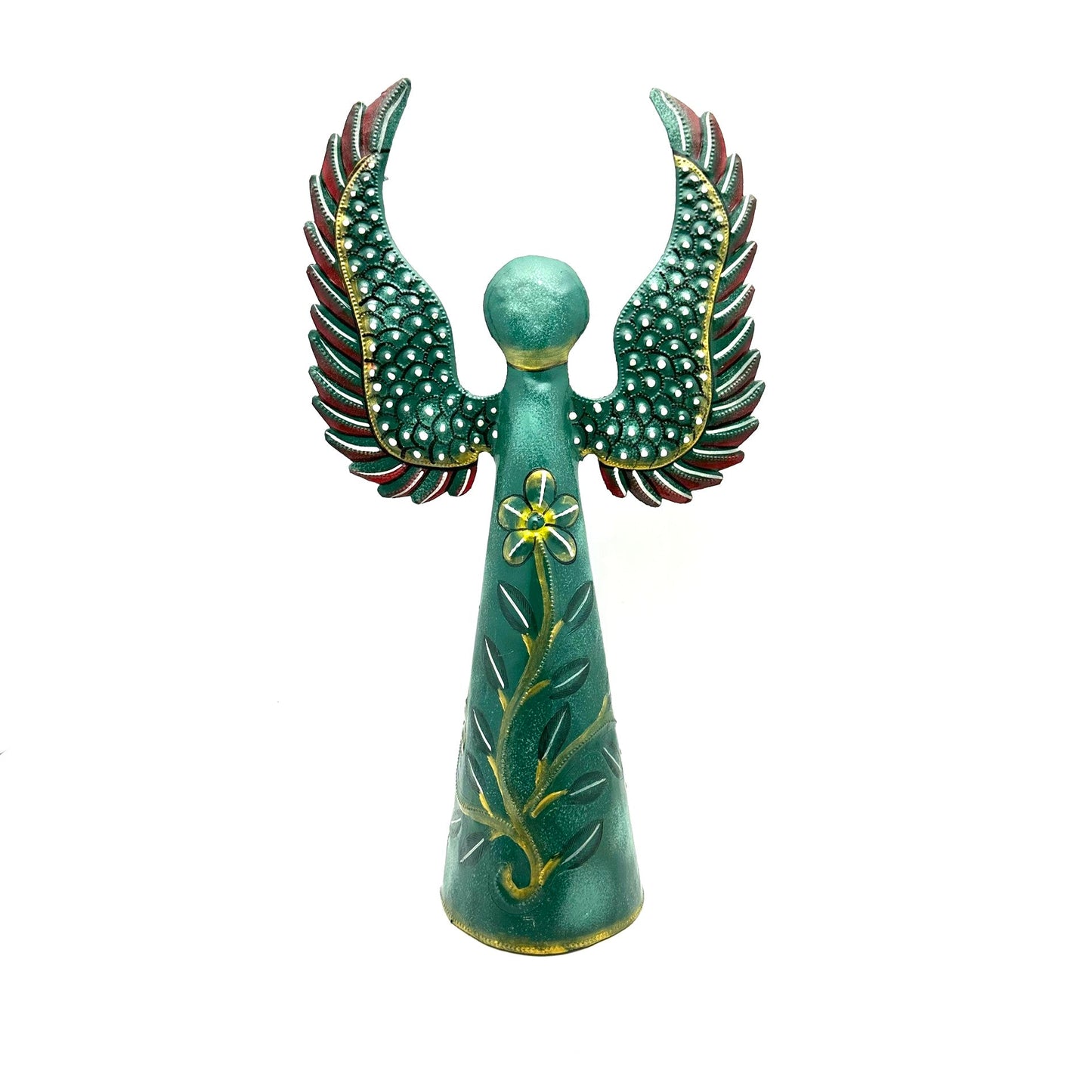 Green Floral Standing Angel