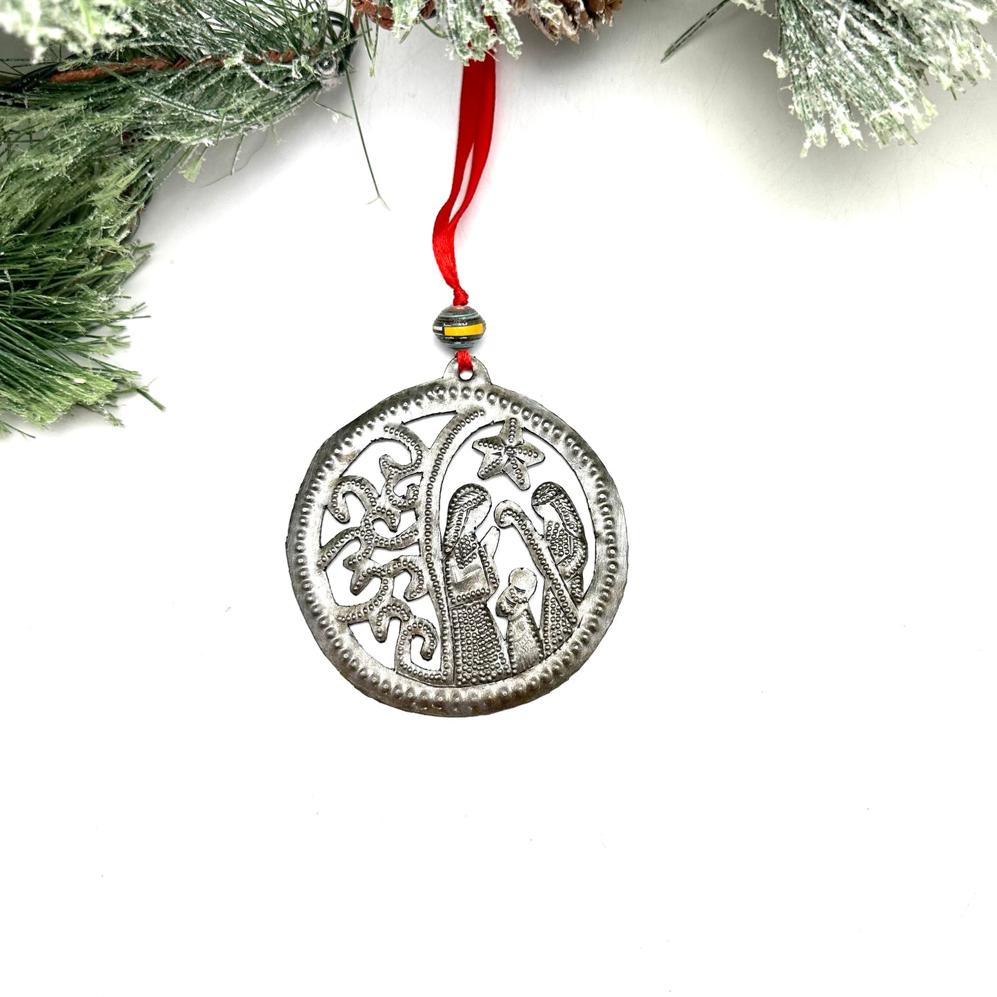 Sweet and Simple Round Nativity Ornament