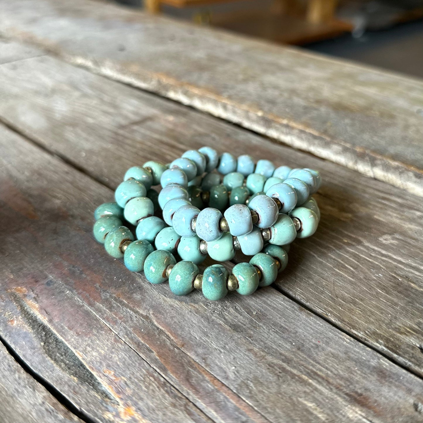 Blue Watercolor Bracelet Stack
