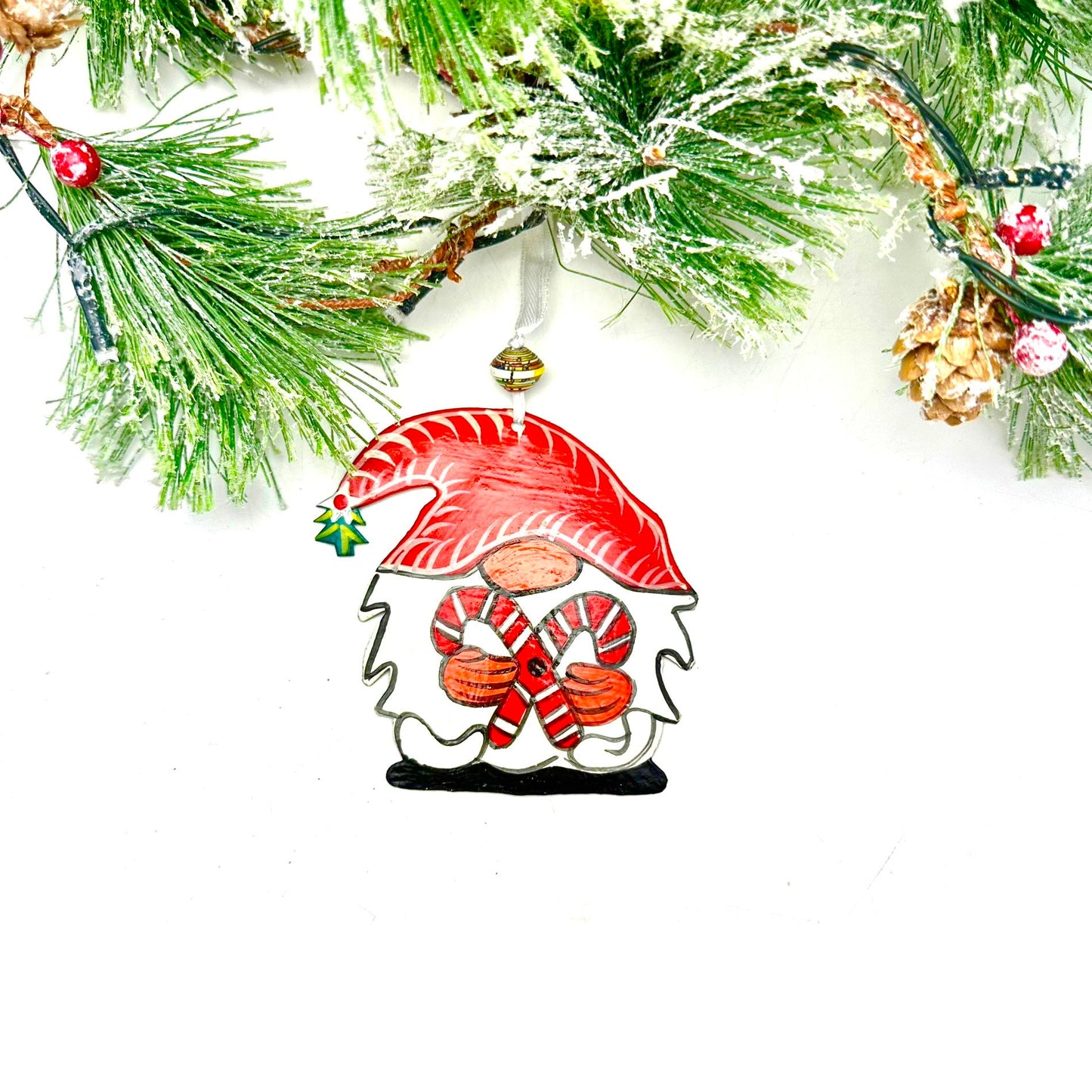 Gnome with Candy Cane Ornament