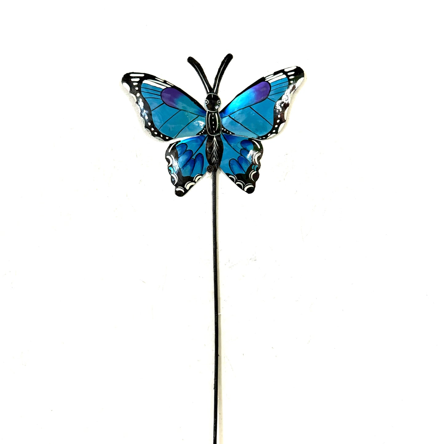 Blue Purple Butterfly Garden Stake
