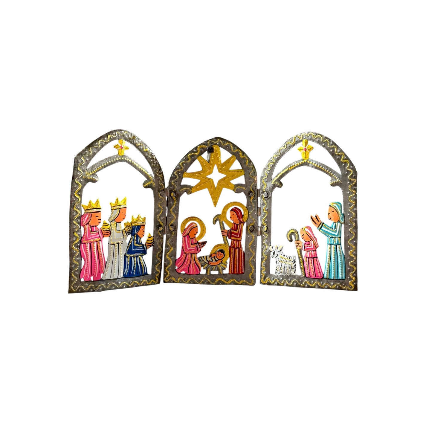 Jean Marie Painted Trifold Gothic Nativity