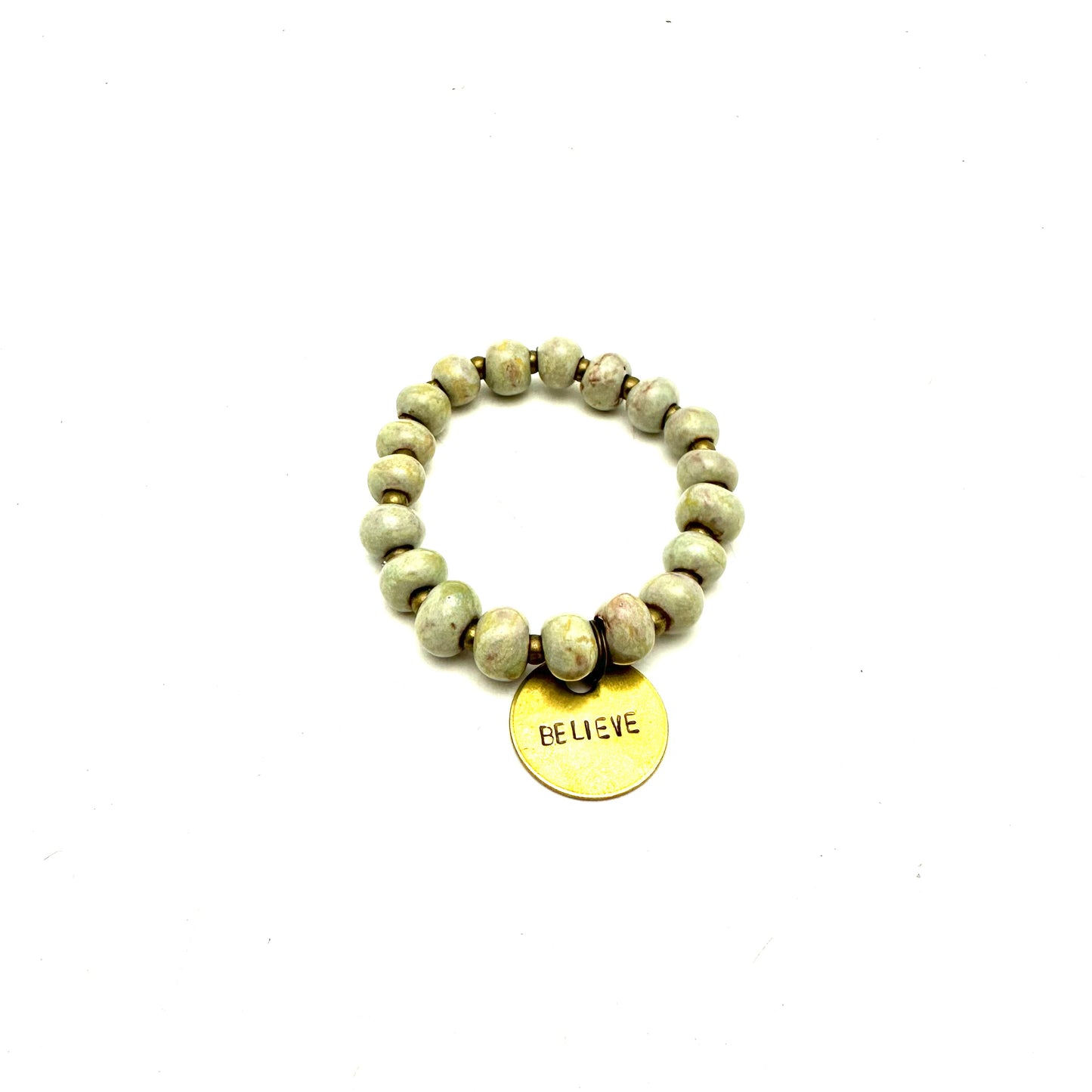 Ceramic Charm Bracelet - Believe