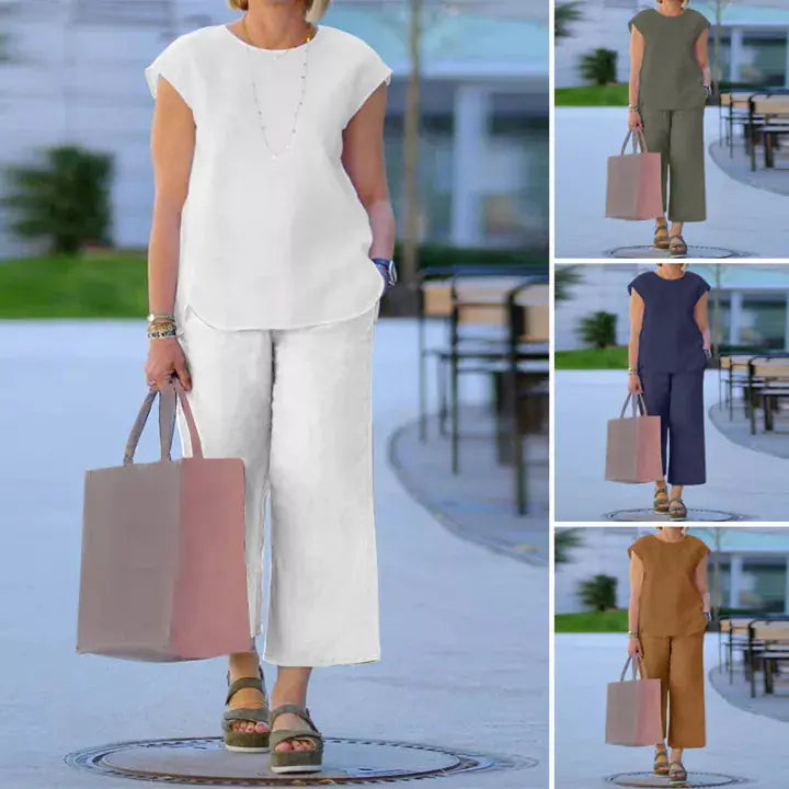 Plus Size Women's Summer Two-Piece Outfit Set