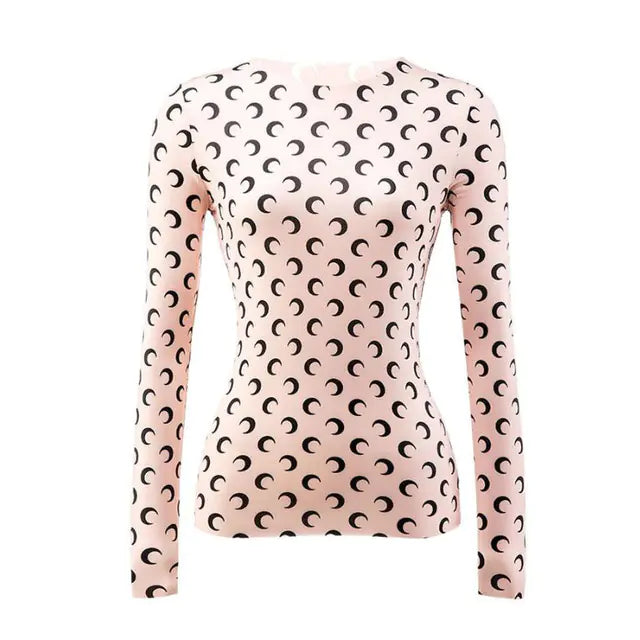 Women's Long-Sleeved Marine Moon T-Shirts & Underwear