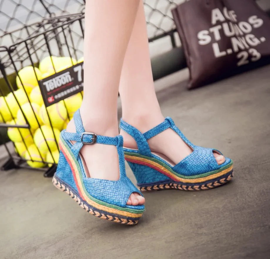 Thick-Soled Women's High Heel Wedge Sandals