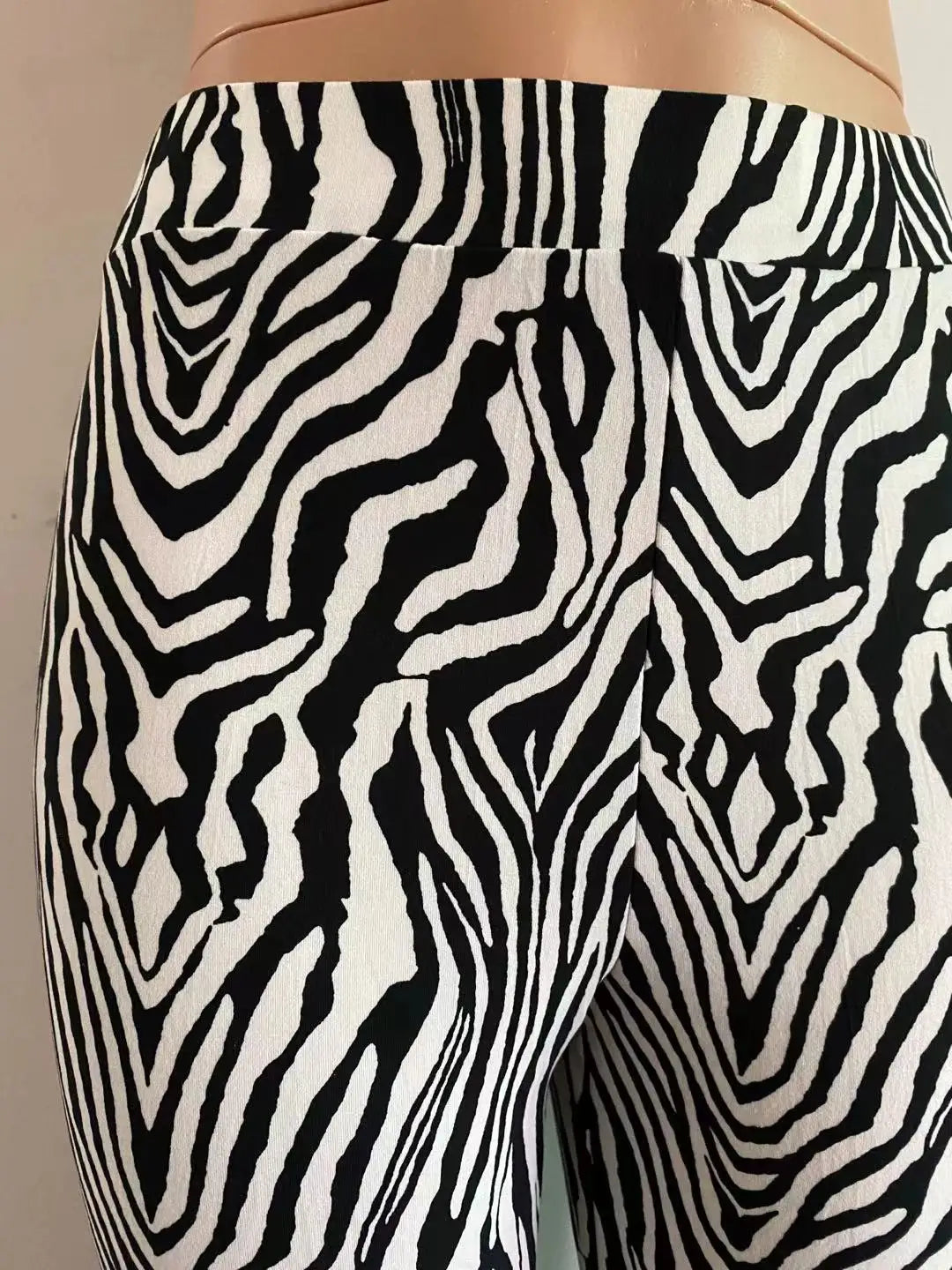 Zebra Print Wide Leg Pants