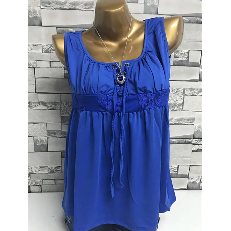 Plus Size Solid Color Sleeveless Top for Women