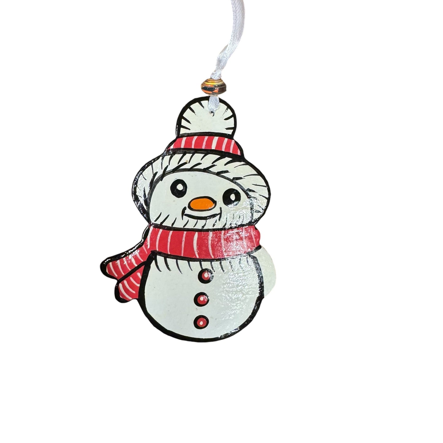 Snowman Ornament Red Scarf
