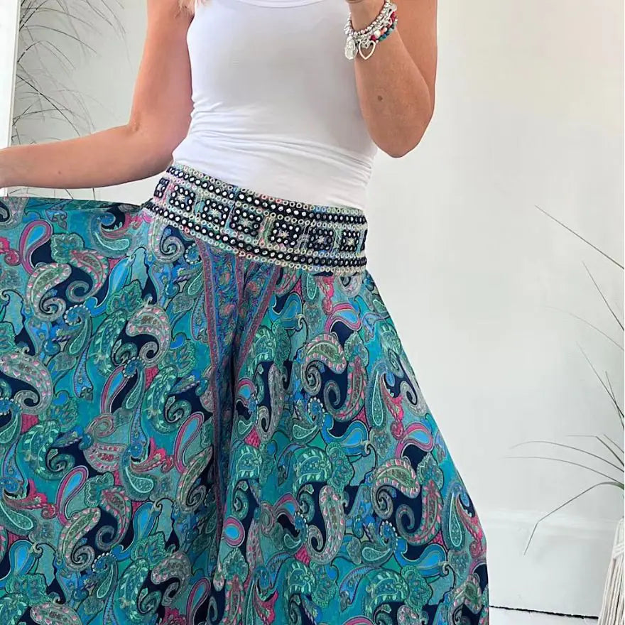 Loose Flowy Casual Midi Skirt for Women