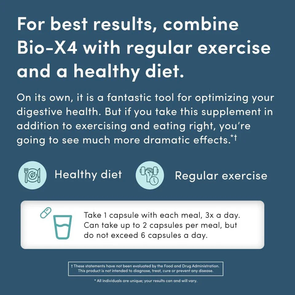 Nucific® Bio-X4 – 4-in-1 Probiotic Weight Management Supplement with Digestive Enzymes & Green Tea Extract – 90 Capsules