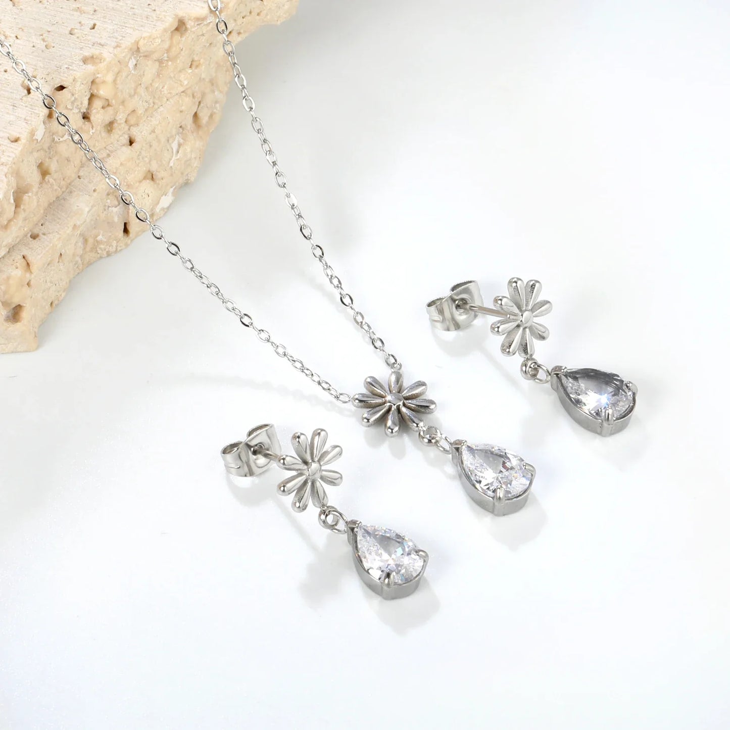 Crystal Jewelry Set Waterproof Sparkle Shine