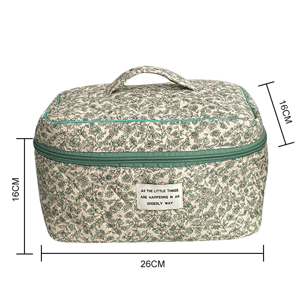Floral Quilted Cosmetic Organizer Travel Home