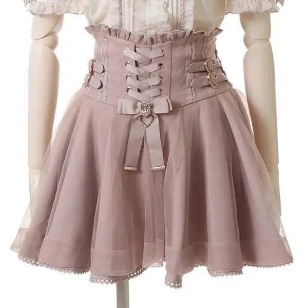 High Waist Sweet Lace Gothic Skirt